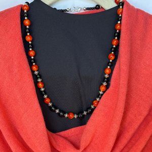 Spooky Chic Halloween Beaded Necklace and Earrings Set NWT